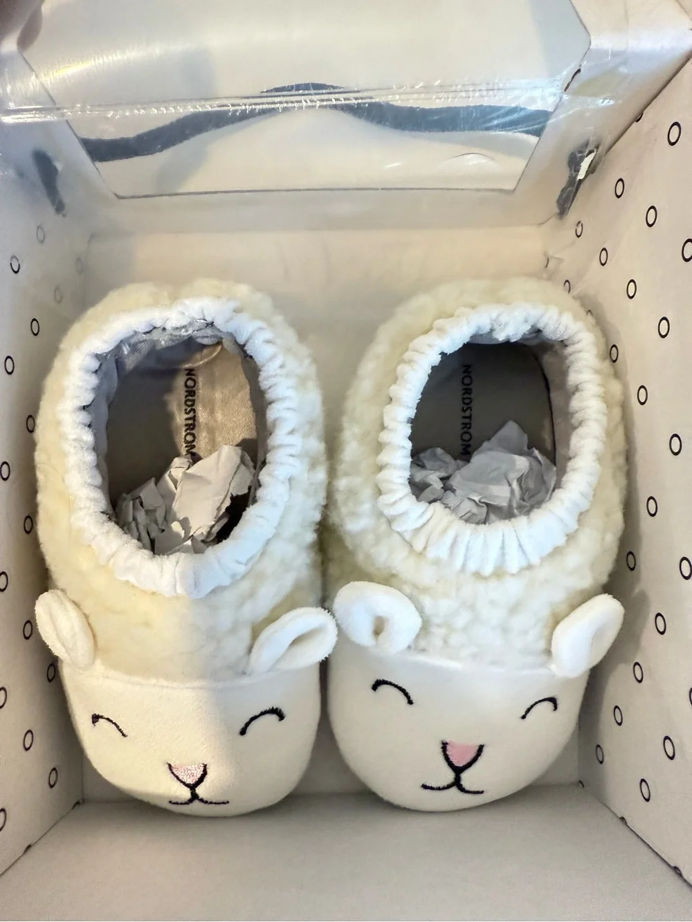 Nordstrom Plush Lamb Baby Slippers